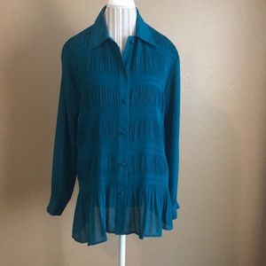 Vintage Gantos Blouse Blue Women’s Y2K size M